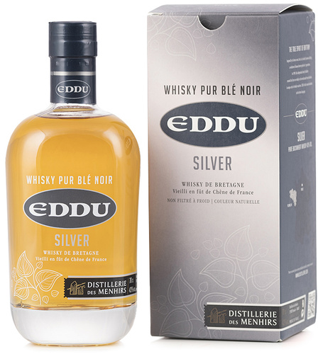 WHISKY FRANCE EDDU SILVER PUR BLE NOIR 43% 70CL