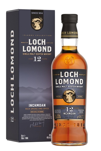 WHISKY ECOSSE HIGHLANDS SINGLE MALT LOCH LOMOND 12 ANS INCHMOAN 46% 70CL ETUI