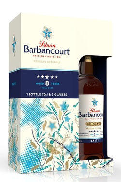 Rhum Haiti Barbancourt 8 Ans Coffret 2 Verres 43% 70cl