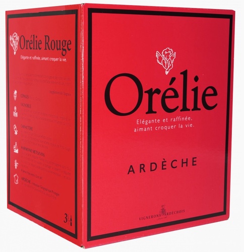 BIB 3 L IGP ARDECHE RGE LE CUBE ORELIE MERLOT/GAMAY
